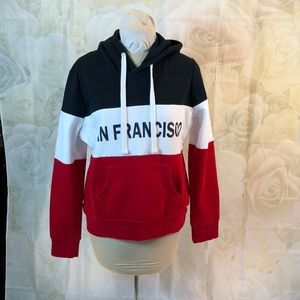 New City Wear red white blue hoodie XL San Francisco
